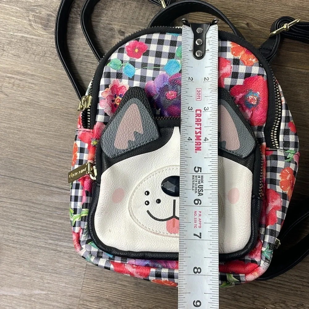 Betsey Johnson Floral Husky Mini Backpack Kitsch Dog